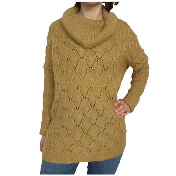 Elsamanda open Knit Oversized Cowl Neck Pullover, S. Mohair Blend - Picture 1 of 15